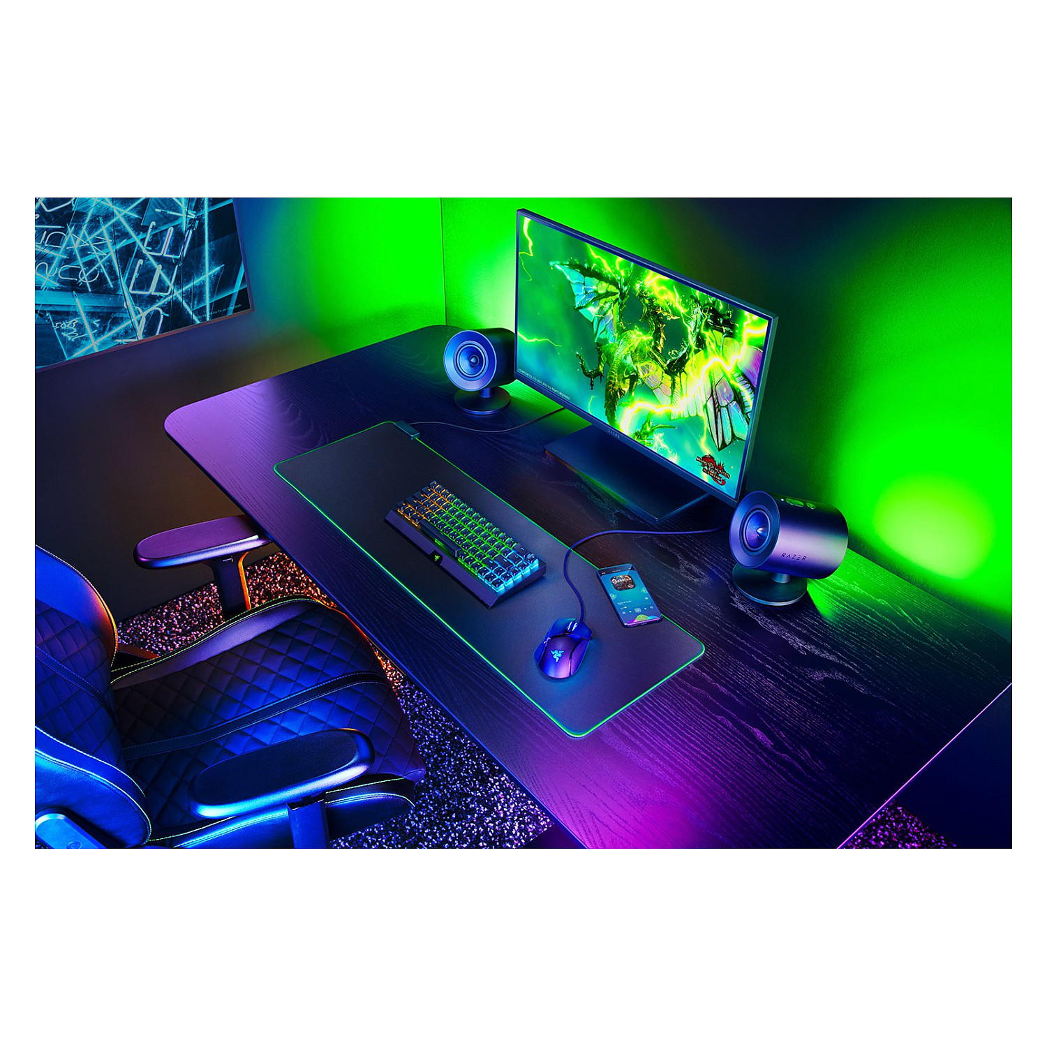 Altoparlantë Gaming Razer Nommo V2 / 2.1 / Bluetooth 5.3 / USB-C / THX Spatial Audio - Zezë 5