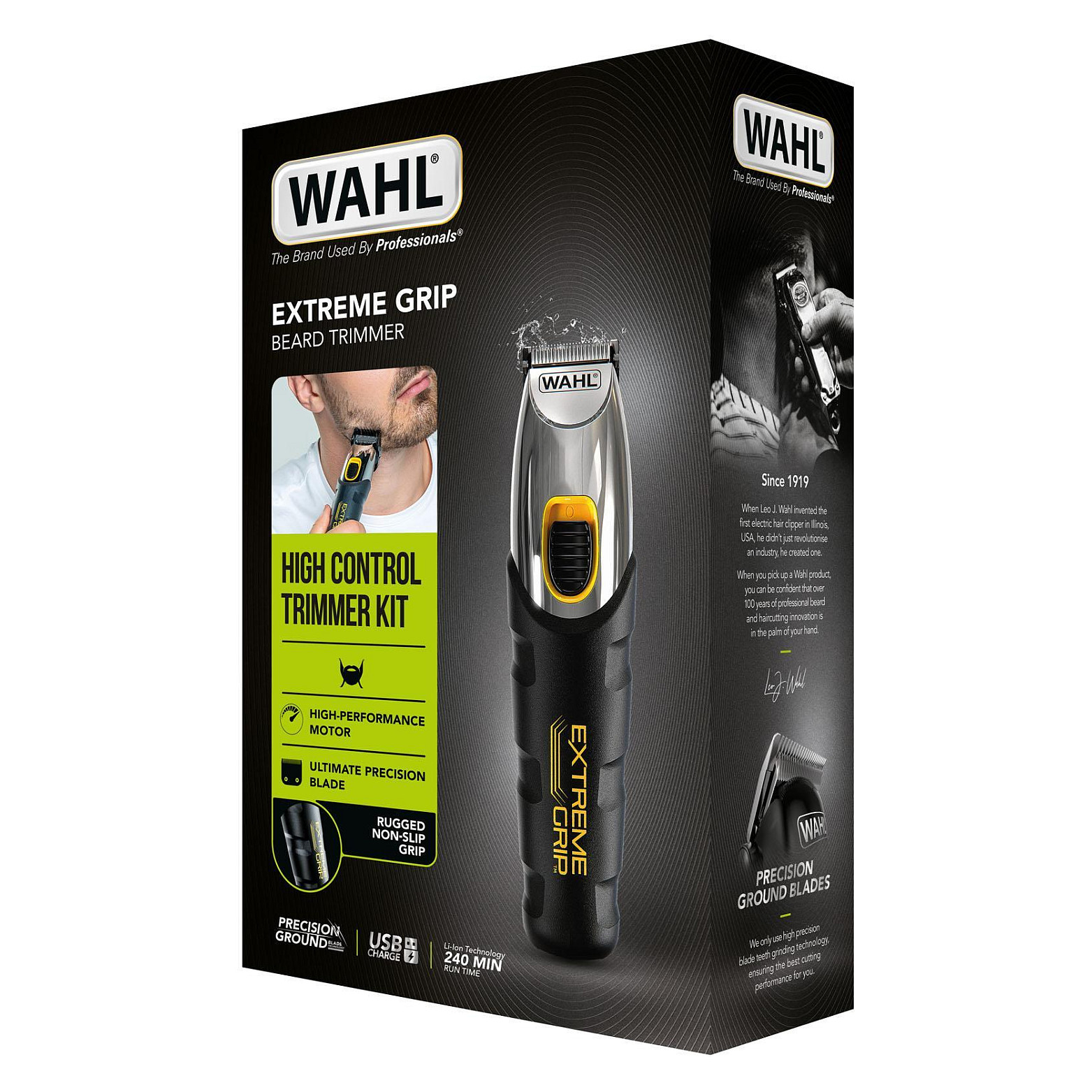 Makinë e Rrojës Wahl Extreme Grip, Pa Kabllo, 240 Min Autonomi, 12 Krehra Udhëzues – Zezë/Argjend 4