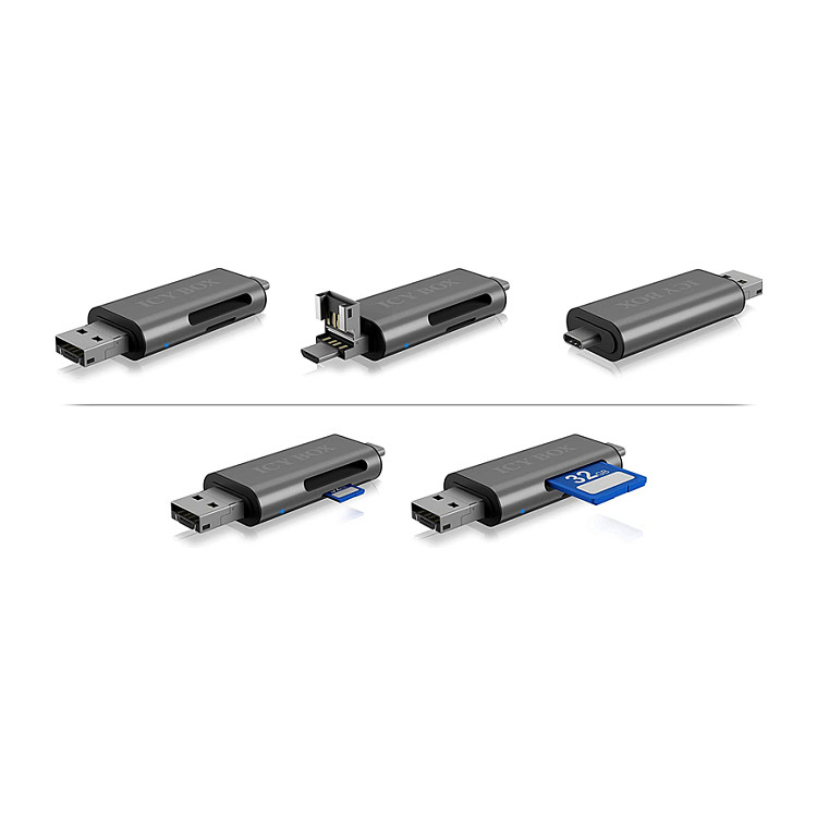 Adapter ICY BOX IB-CR200-C / SD MicroSD / USB-C USB-A Micro-B thumbnail 2