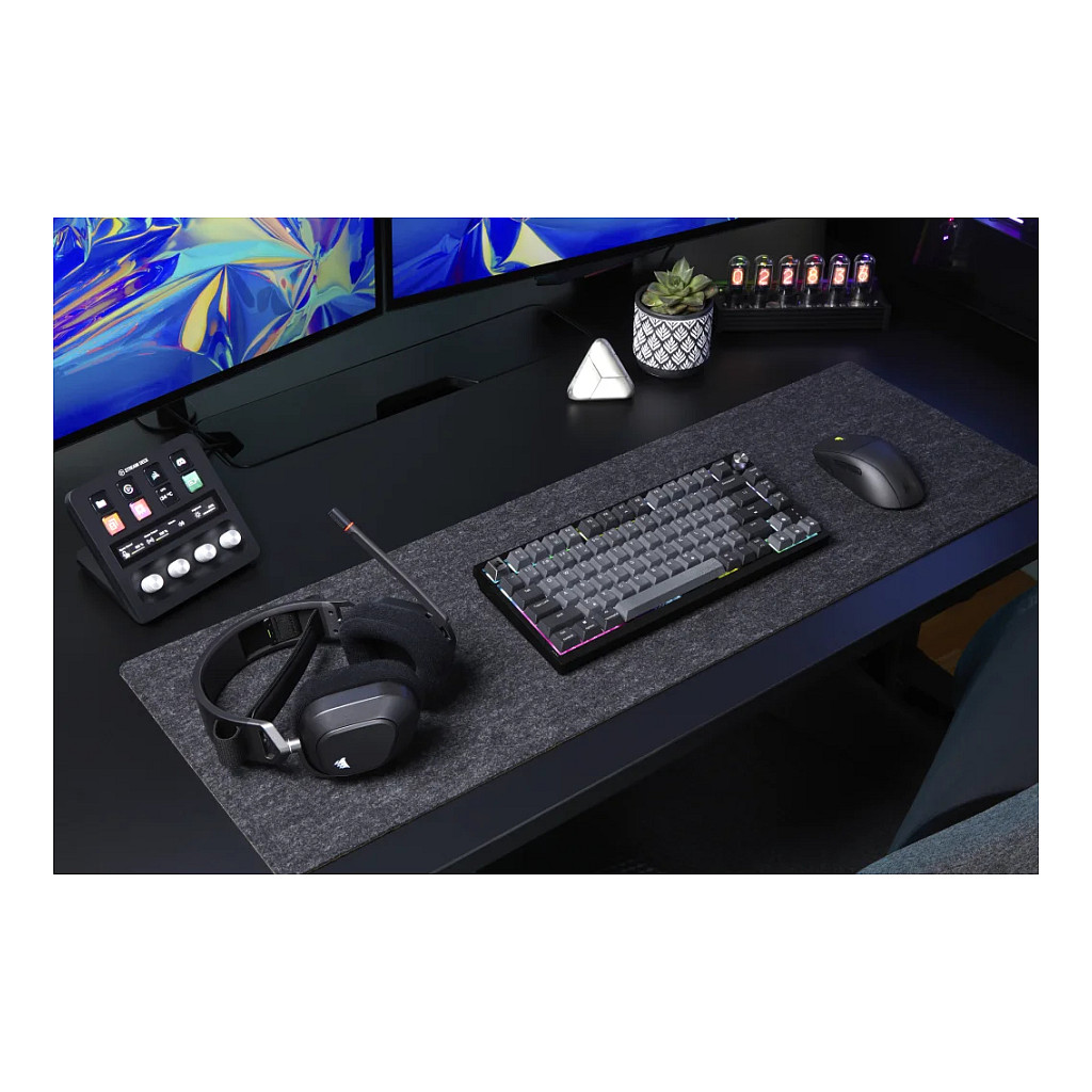 Tastierë Gaming CORSAIR K65 Plus Wireless / Mechanical / 75% / MLX Red / RGB / QWERTZ DE / 2.4GHz / Bluetooth / USB - Zezë/Hiri 8