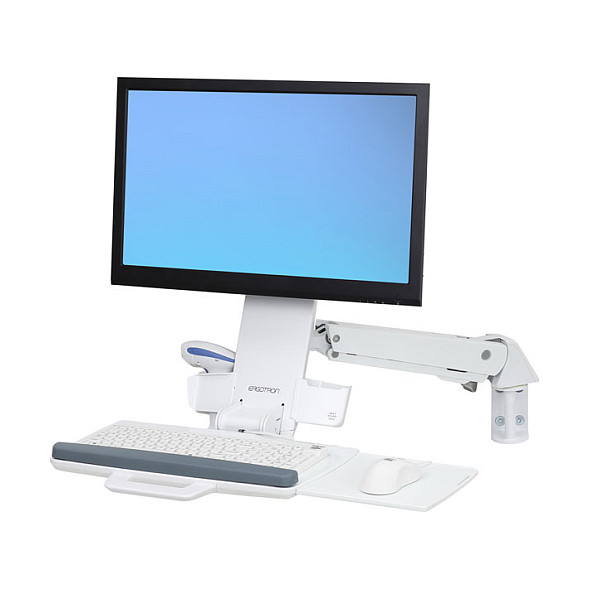Karrocë Mobile për Monitor Ergotron StyleView Pole Cart 24-818-211, për Monitor deri 24", Kapacitet 6.8 kg, 5 Rrota - Bardhë 6