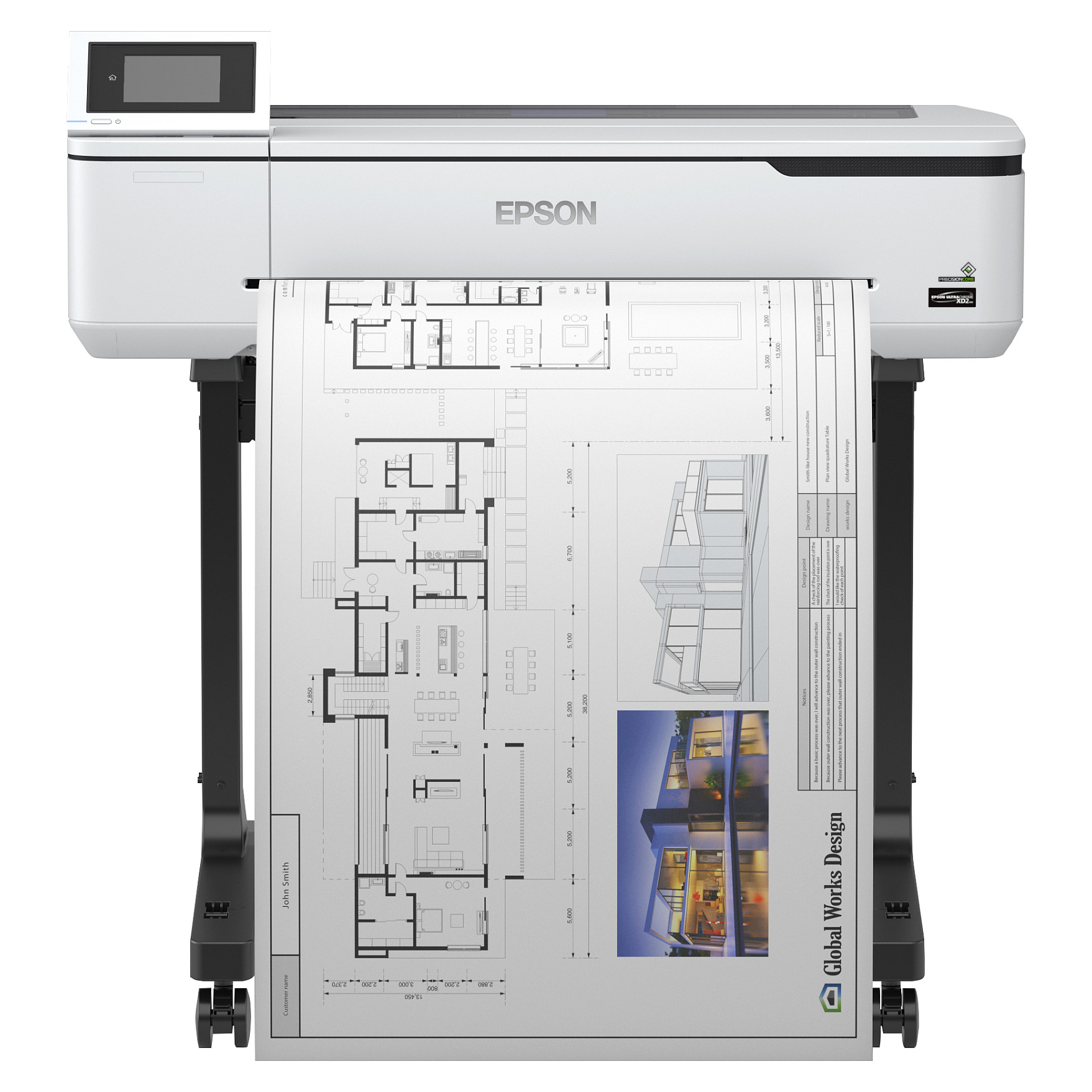 Printer plotter Epson SureColor SC-T3100, 24 inç, A1, inkjet, 2400 × 1200 dpi, 4 ngjyra, USB 3.0, Gigabit Ethernet, Wi-Fi - Bardhë