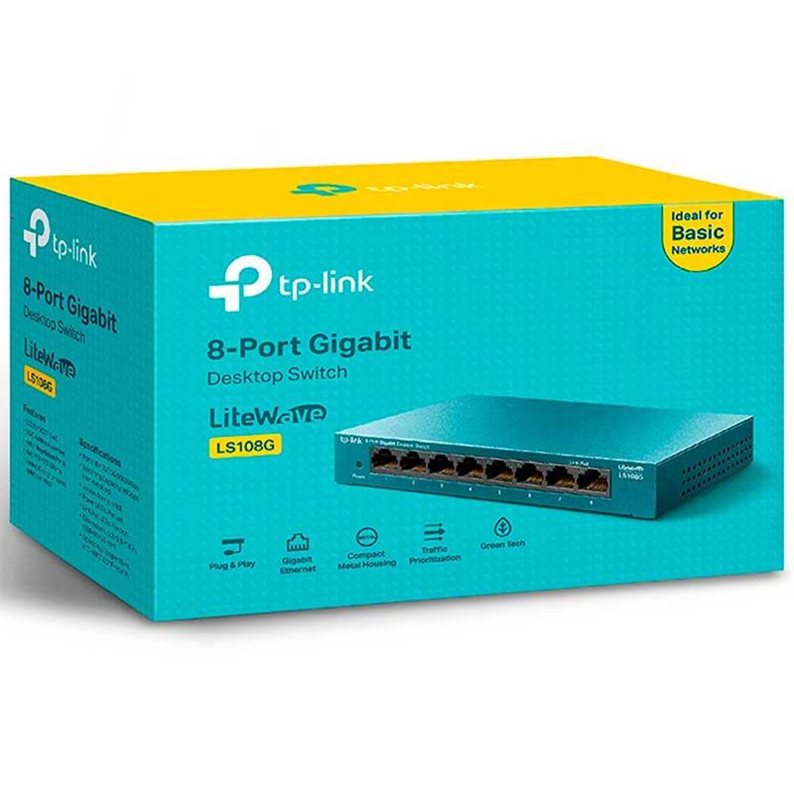 TP-Link LiteWave LS108G Gigabit Switch – 8× RJ45, 10/100/1000 Mbps, Metal 2