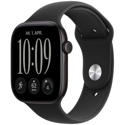 Apple Watch Series 12, 46mm, GPS + Cellular, Black Aluminium, Black Sport Band - S/M