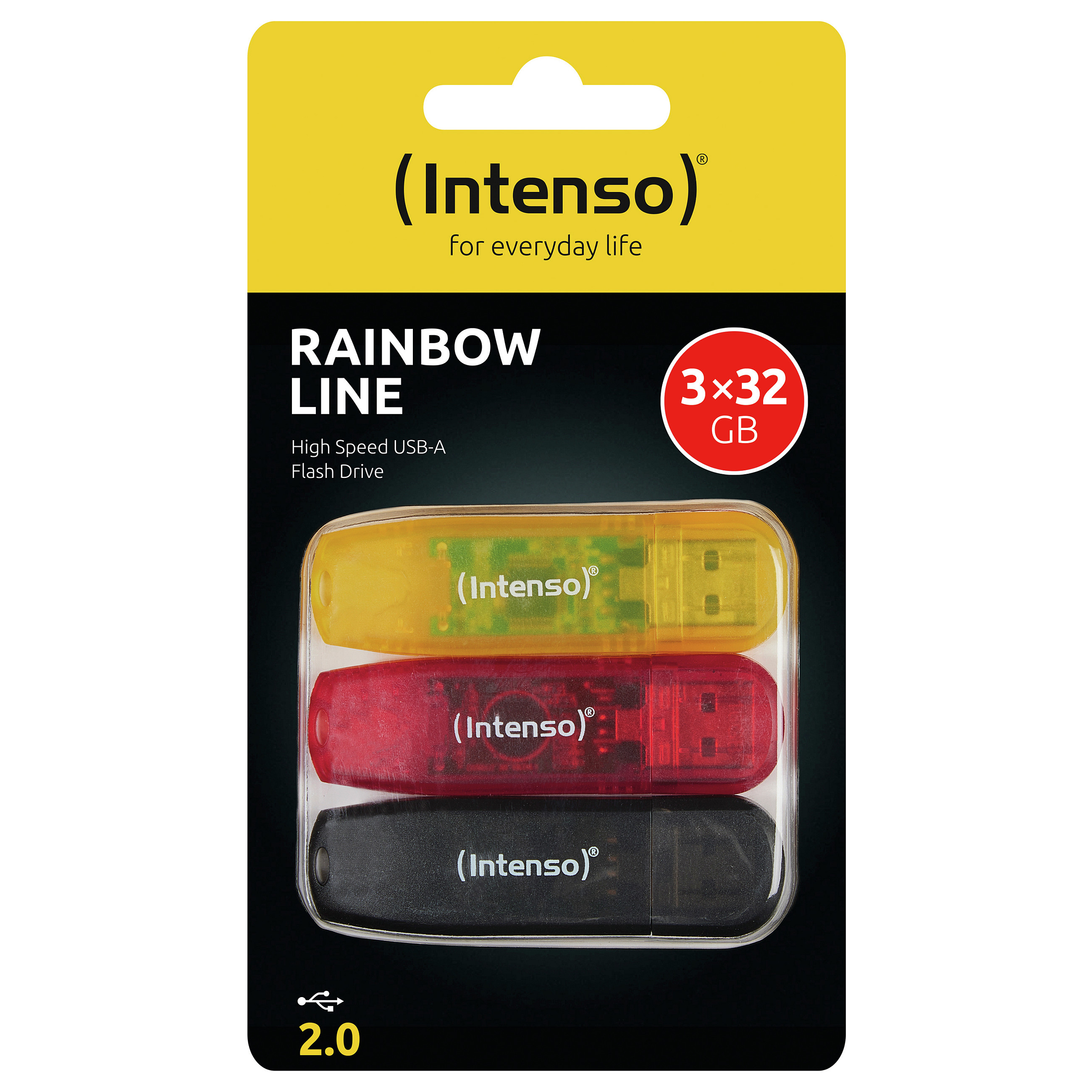 USB Flash Drive 2.0 Stick Intenso 32GB Rainbow Line Triple Pack thumbnail 4
