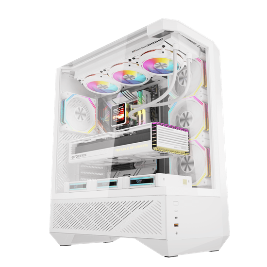 Kasë Darkflash DY470 / ATX Mid-Tower / Panoramic 3-Sided Glass / 4x120mm ARGB / USB Type-C – Zezë 9