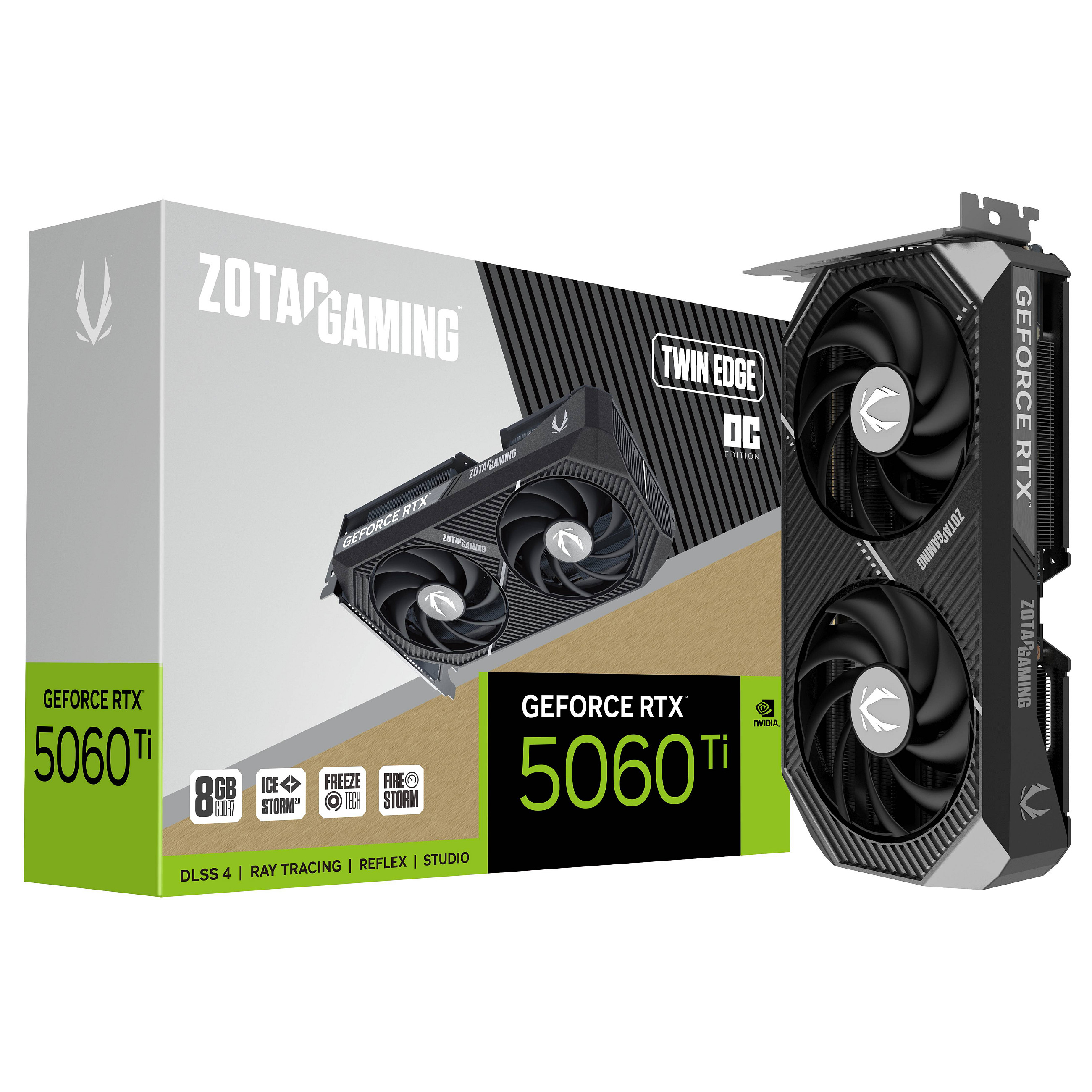 Kartelë Grafike NVIDIA GeForce RTX 5060 Ti / 8GB GDDR7 / Zotac GAMING Twin Edge OC 8