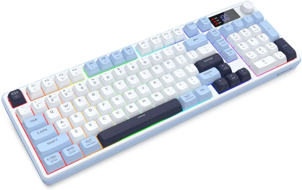 Tastierë Gaming Redragon ARIA PRO K527WBL-PRO / QWERTY / Wired&Wireless - Bardhë/Blu 3