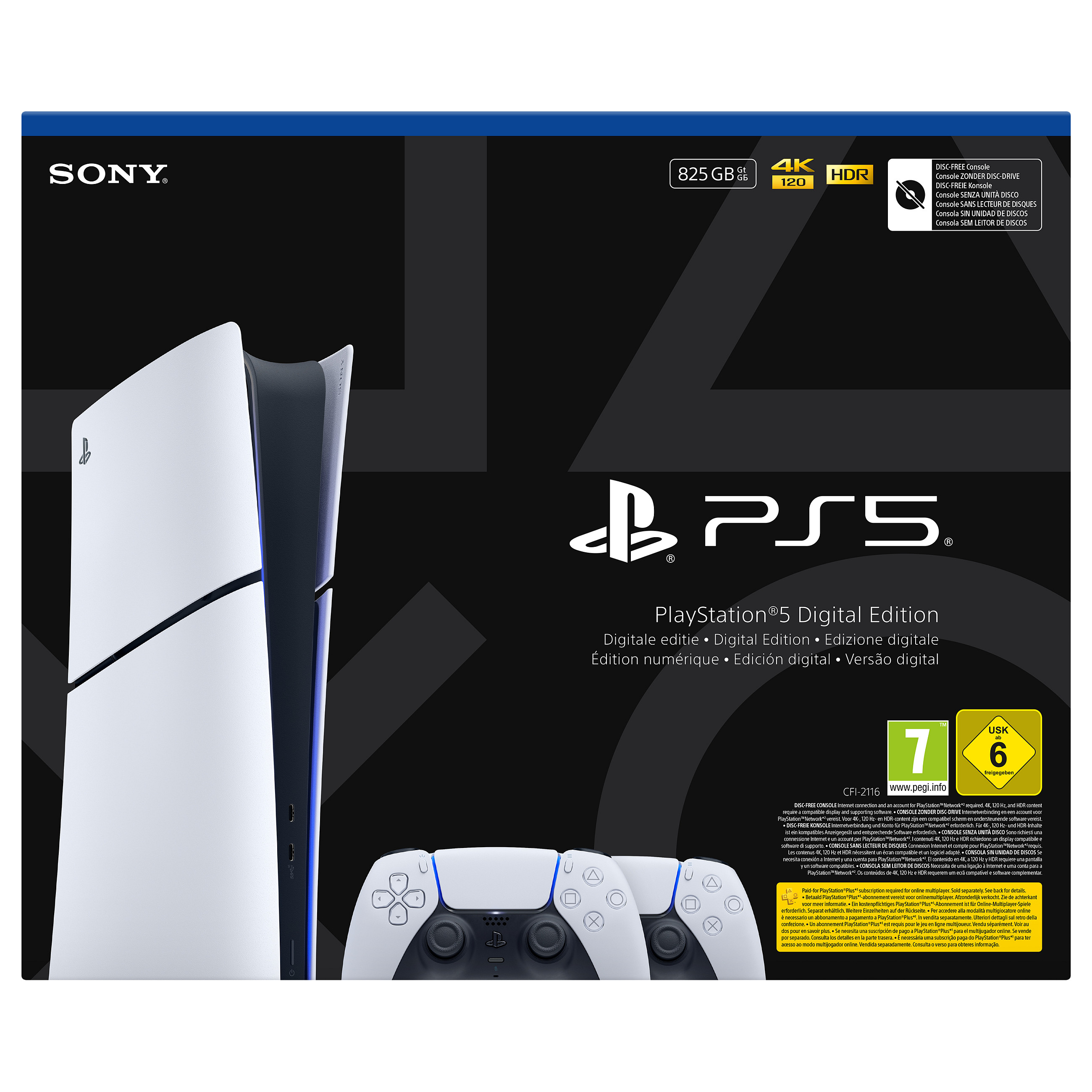 PS5 SONY Playstation 5 Slim Digital 825GB + 2 Controller / 825GB – Zezë/Bardhë 4