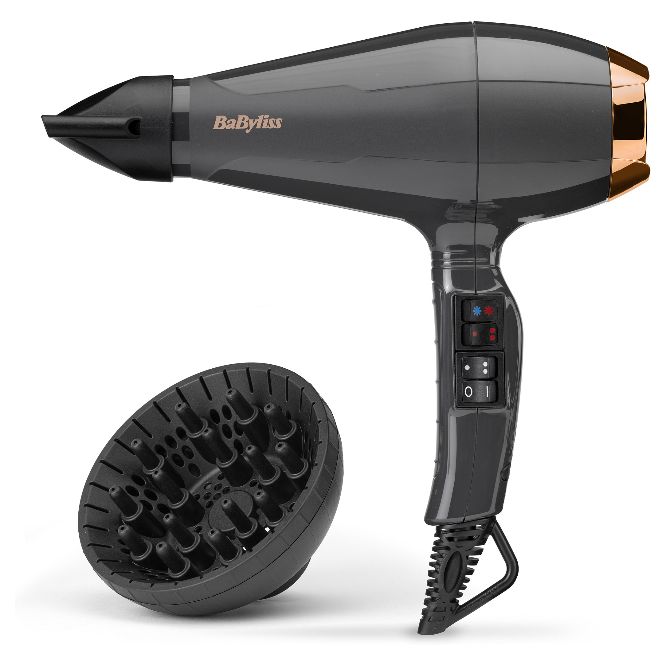 Tharëse për Flokë BaByliss 6719DE Air Pro 2200, 2200W, Motor AC, 2 Shpejtësi, 3 Temperatura, Jonizues, Difuzor - Zezë, Ari 4