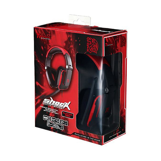 Kufje Gaming Tt eSPORTS Shock / 3.5mm / 40mm / Stereo / 32Ω / Mikrofon Boom / 3m - Zezë/Kuqe 6