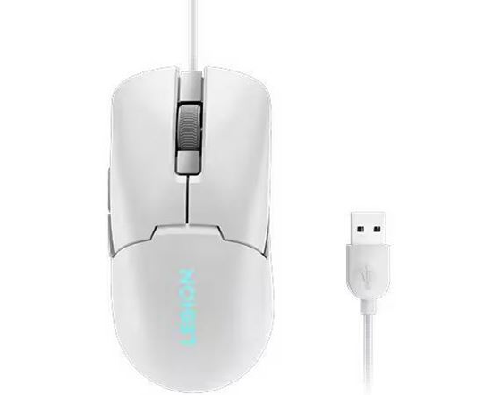 Maus Gaming Lenovo Legion M300s / RGB / deri në 8000 DPI / 6 butona / Omron microswitch mekanik / me kabllo - Bardhë 4