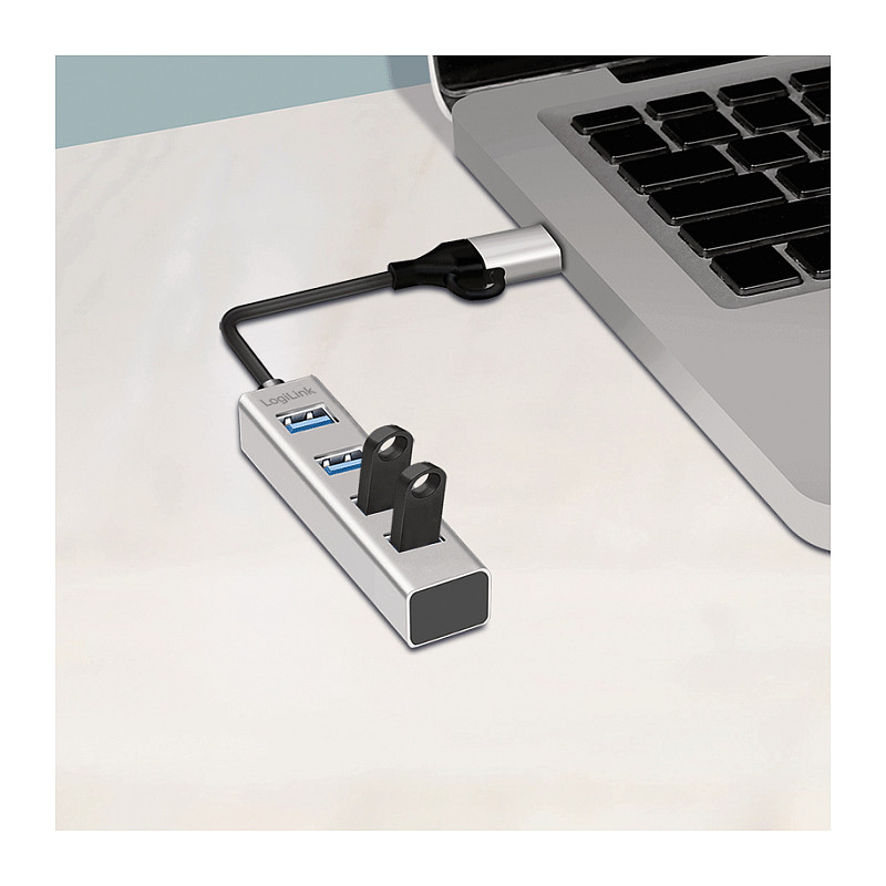 Hub USB-A LogiLink UA0455, 4x USB-A, USB 3.0, 5Gbps, USB-A/USB-C, alumin - Hiri 5