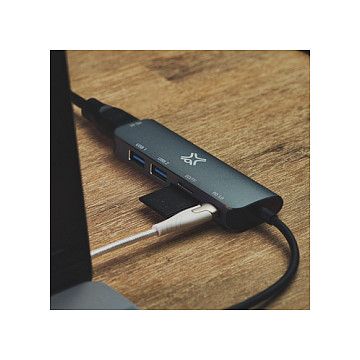 Hub USB-C XtremeMac XWH-HUB6-13, 6-port, HDMI 4K, USB-A 3.0, USB-A 2.0, SD/microSD, USB-C PD - Hiri 2