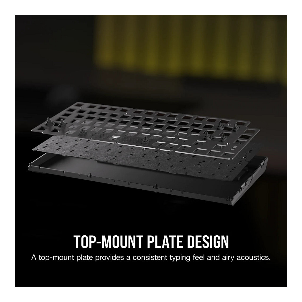 Tastierë Gaming CORSAIR K65 Plus Wireless / Mechanical / 75% / MLX Red / RGB / QWERTZ DE / 2.4GHz / Bluetooth / USB - Zezë/Hiri 6