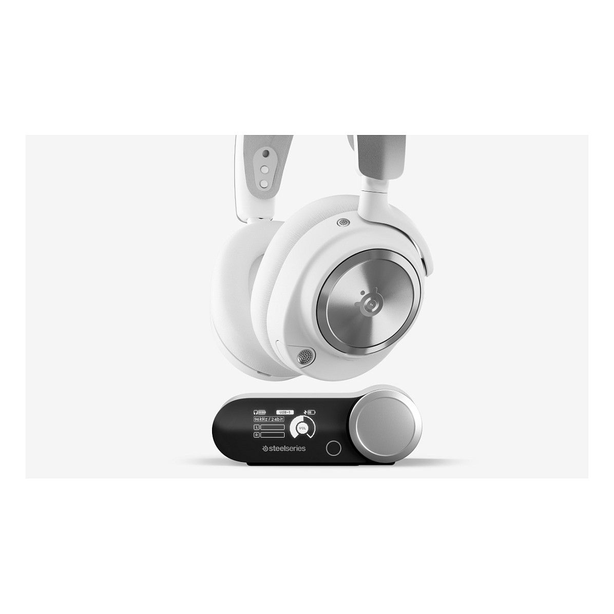 Kufje Gaming SteelSeries Arctis Nova Pro Wireless / Wireless & Wired / Bluetooth / ANC / Mikrofon - Bardhë/Argjend 3