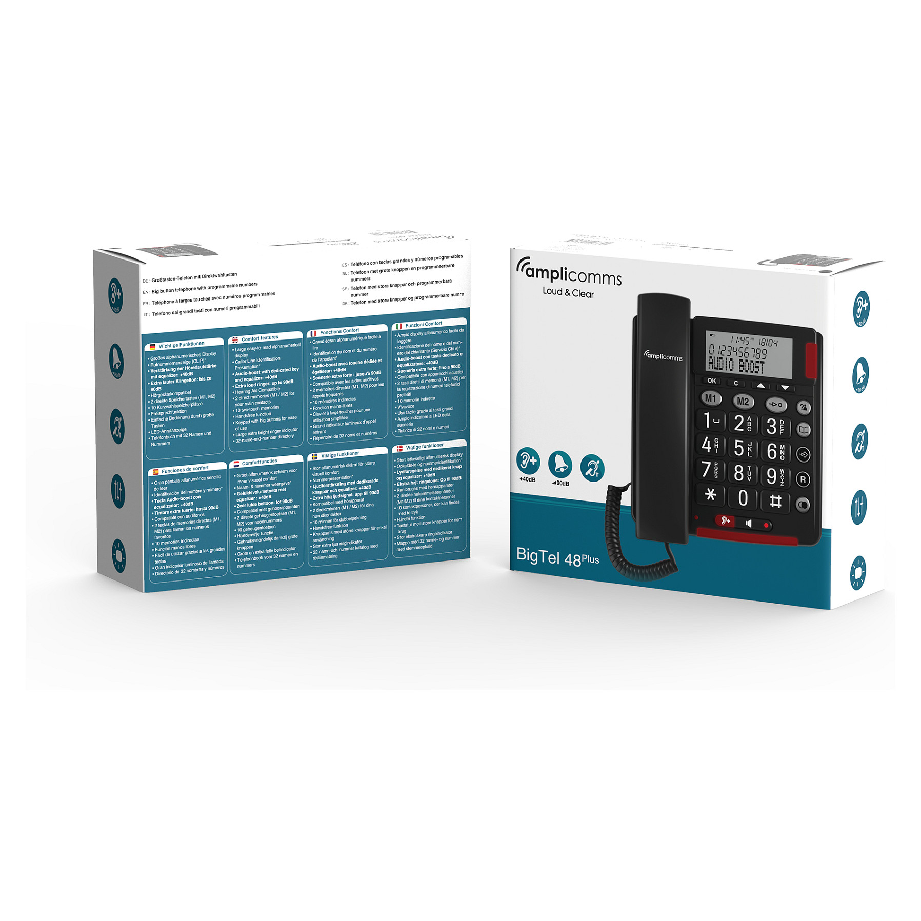 Amplicomms BIGTel 48 Plus /Telefon – Gri thumbnail 4
