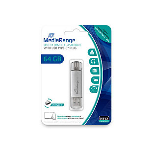 USB Flash Drive MediaRange Combo / 64GB / 3.1 / Type-C – Gri