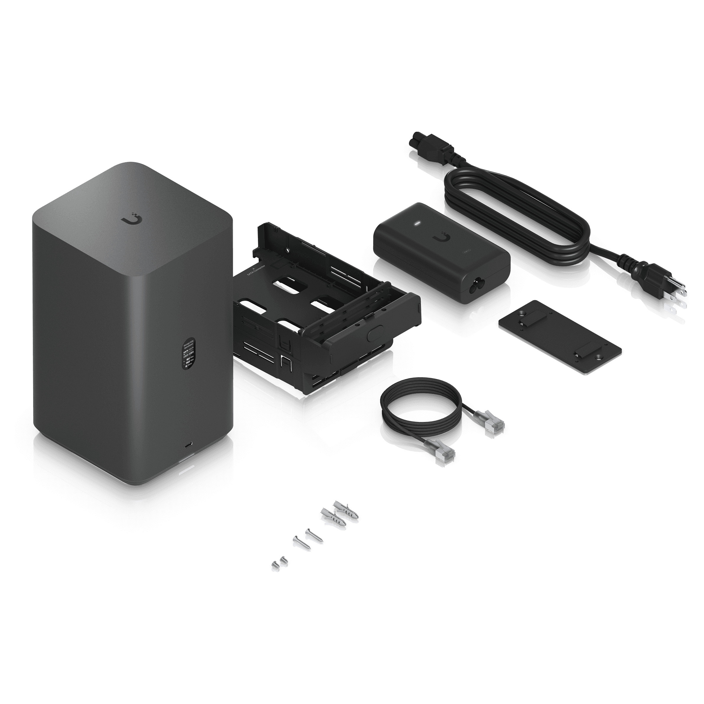 Ubiquiti UniFi UNAS-2-B – 2-Bay NAS, 2x SATA HDD, RAID 1, 2.5GbE, USB-C, PoE++, UniFi Drive Private Cloud 10