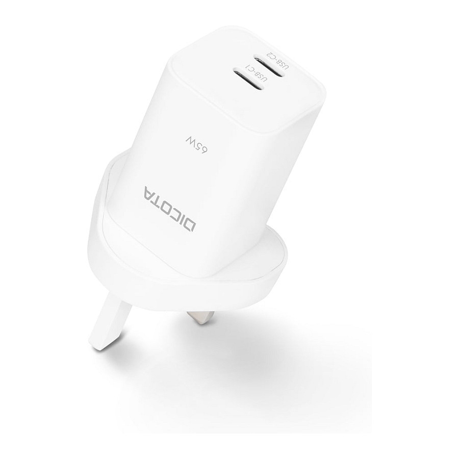 Adapter DICOTA D32185, 2x USB-C, 65W, GaN, Power Delivery, UK - Bardhë 3