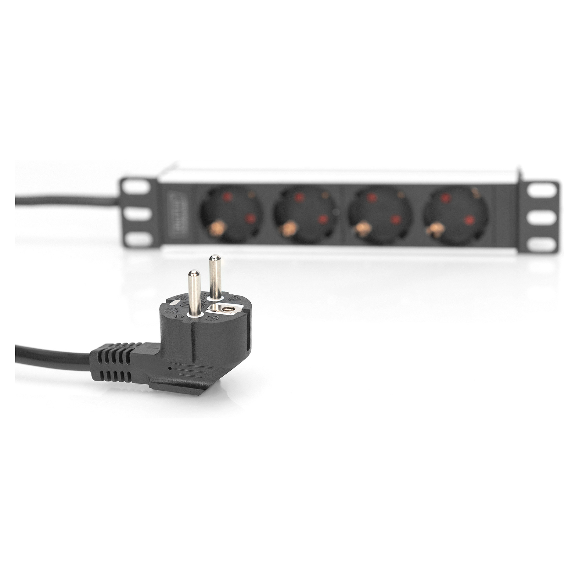 DIGITUS DN-95418 – Zgjatues Rryme Rack 10", 4 Priza, 16A, 4000W, 1U, Profil Alumini – E Zezë 5