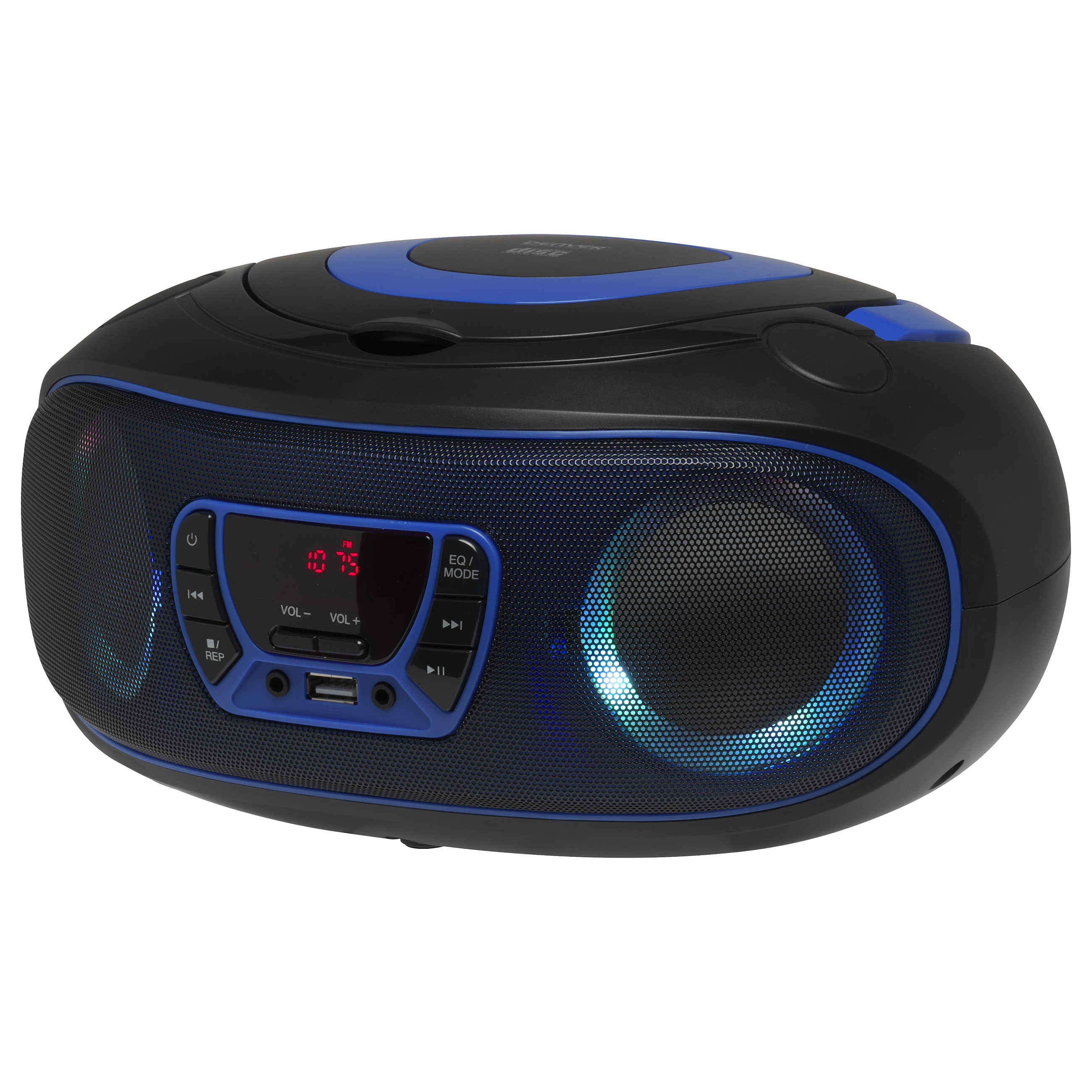 CD Player portativ Denver TCL-212BT, Bluetooth, FM, 4W, Jack 3.5 mm - Zezë dhe Blu 5