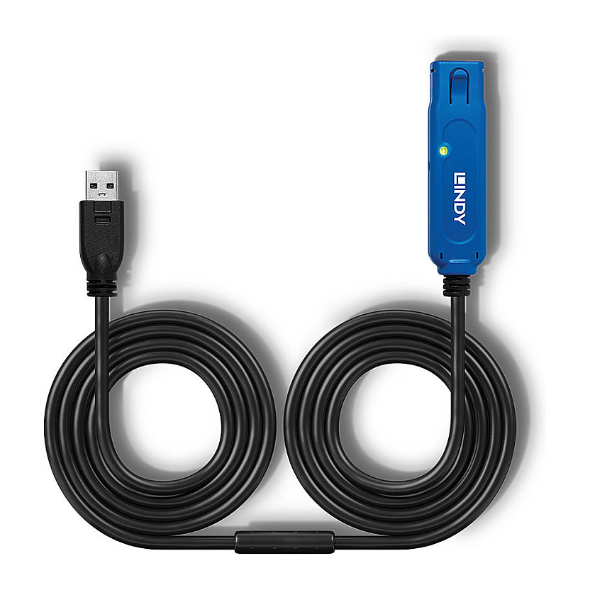 Kabllo USB LINDY 43158, USB 3.0, USB-A Mashkull në USB-A Femër, 5Gbps, 8m, Zgjatuese Aktive - Zezë 8