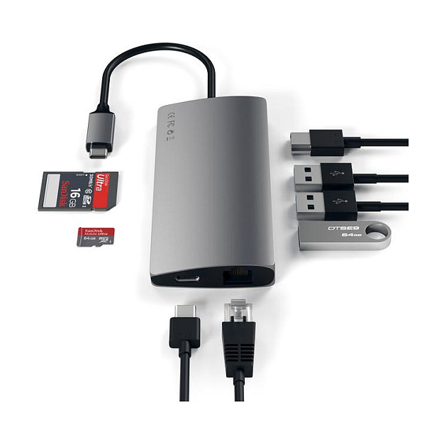Hub Satechi ST-TCMA2M / 3x USB-A / 1x HDMI / Ethernet / SD / 1x USB-C 115W – Hiri 4