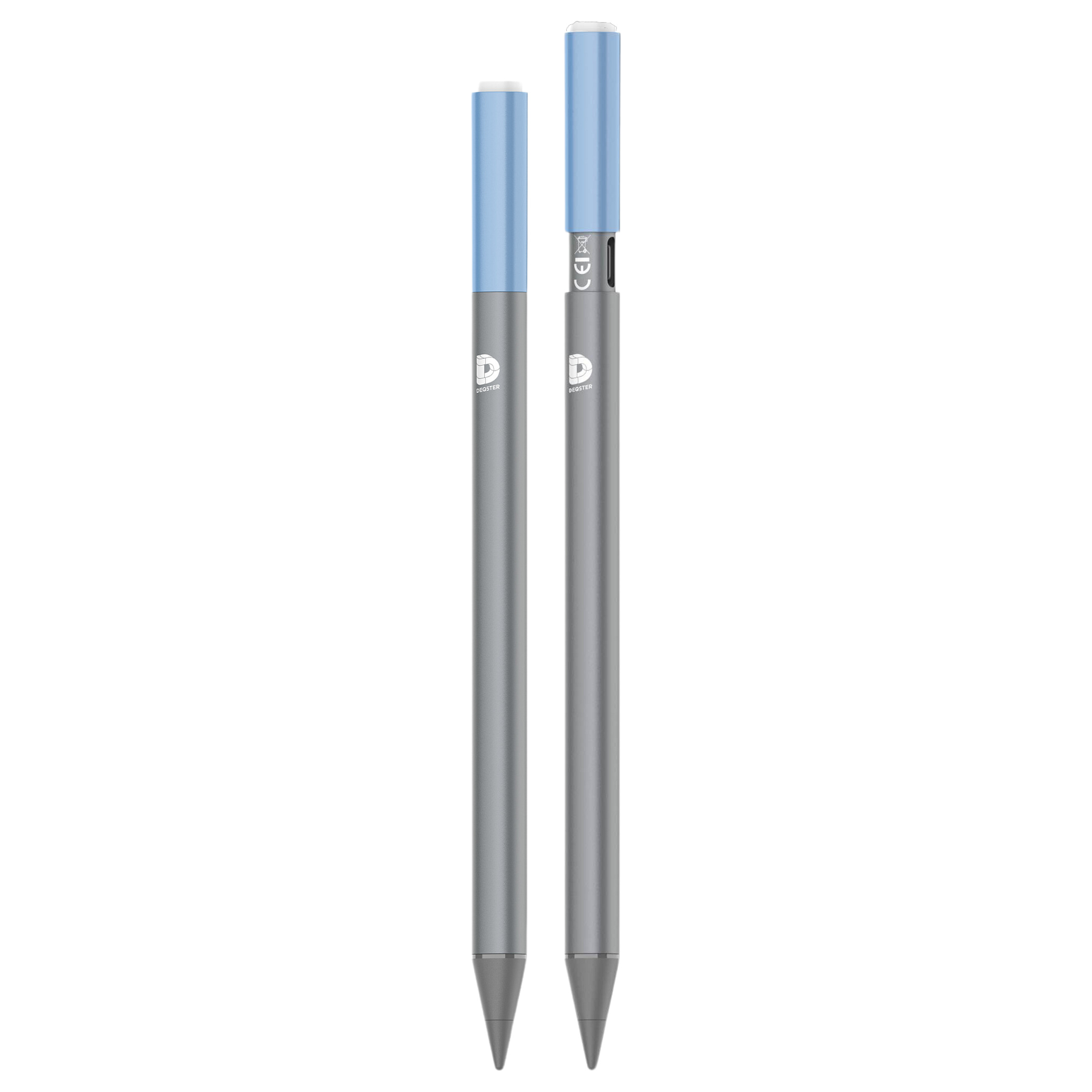 Aksesorë për Tablet DEQSTER Pencil 2 / Për iPad / Palm Rejection / Tilt Function / USB-C / 10.5 Orë – Gri/Blu 2