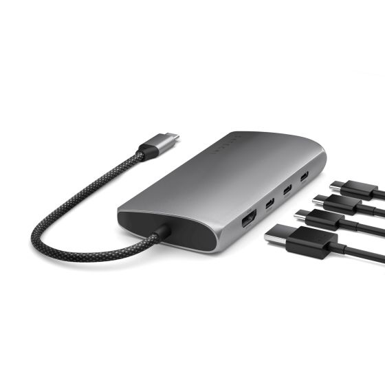 Hub Satechi ST-P8KEM / 4x USB-C / 1x HDMI 8K / Ethernet / SD / 1x USB-C 85W – Hiri 2
