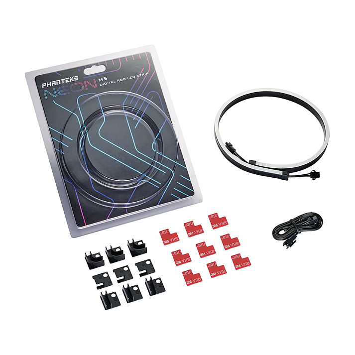 Shirit D-RGB për Kasë Phanteks NEON / 500mm / 38 LED / 5V – Zezë