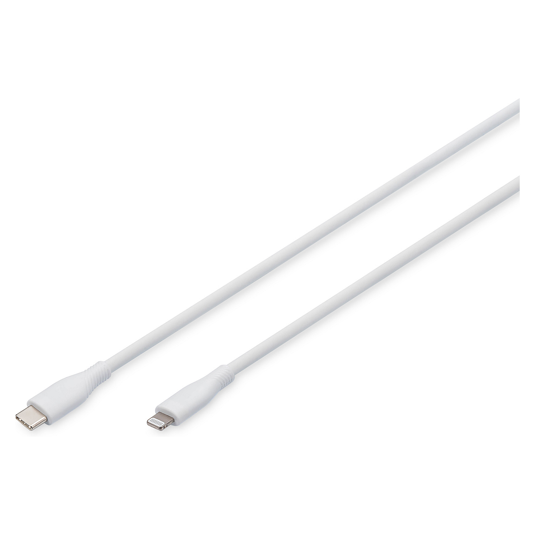 Kabllo USB DIGITUS USB 2.0 Type‑C → Lightning Silicone / 0.5 m – Bardhë