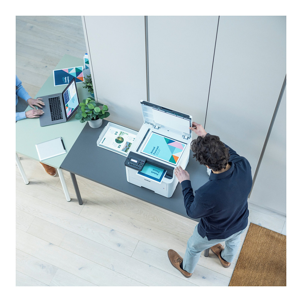 Printer Multifunksional Brother DCP‑L3520CDW / 3‑in‑1 / 18ppm / WiFi – Bardhë thumbnail 2