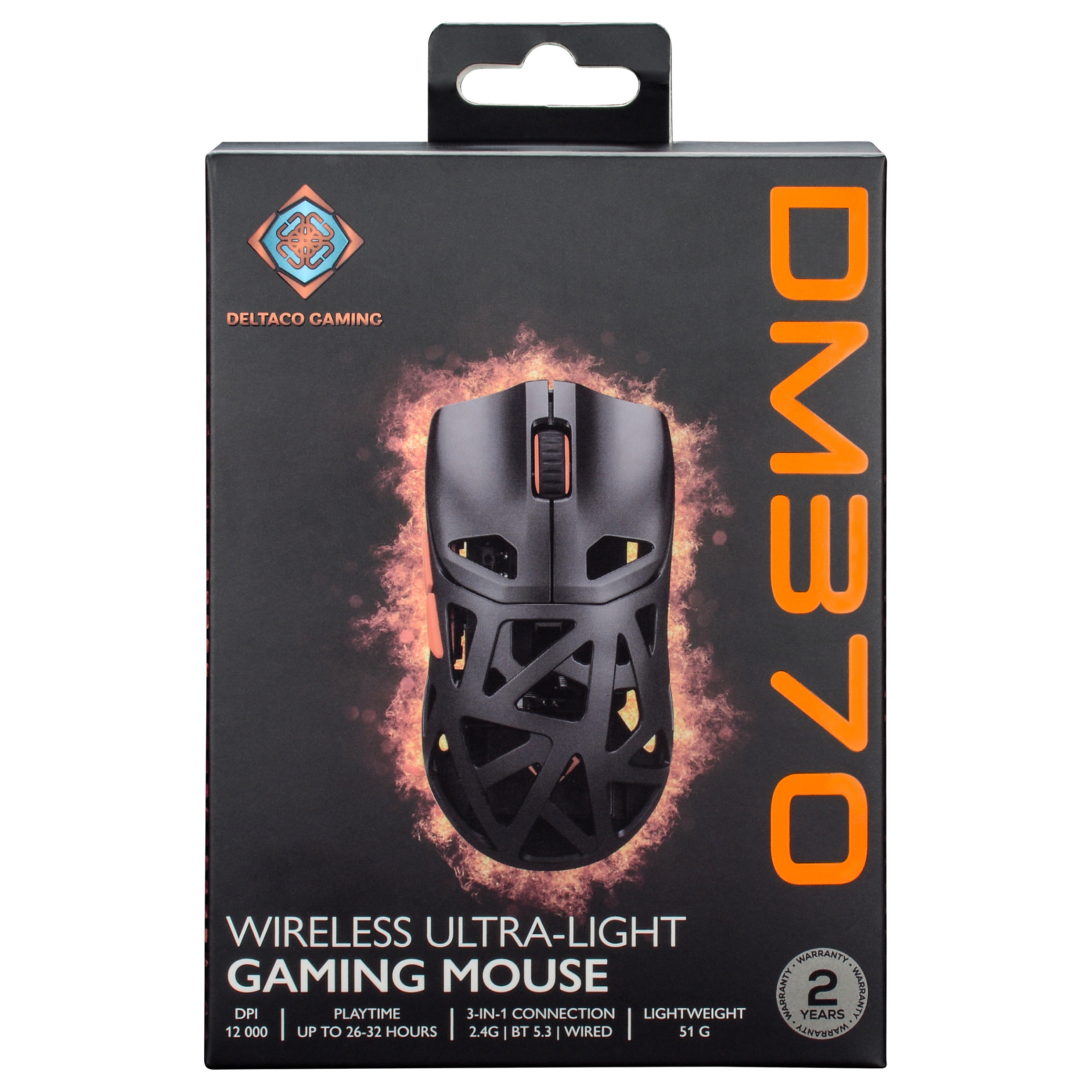 Maus Gaming Deltaco Gaming DM370 / PixArt 3311 / 12000 DPI / 4 Butona / 2.4 GHz + Bluetooth 5.4 + USB-C - Zezë 6