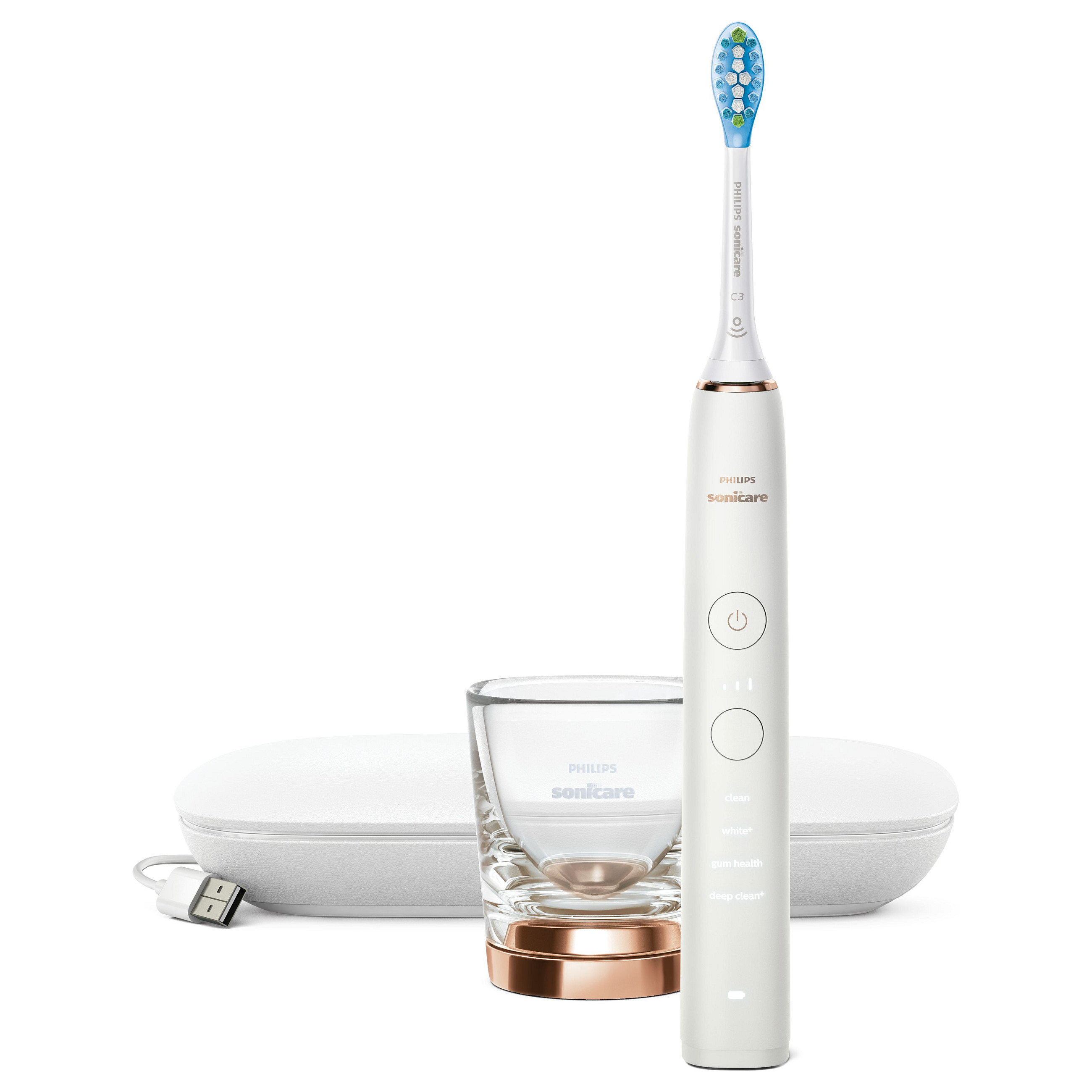 Furçë dhëmbësh elektrike Philips Sonicare DiamondClean 9000 HX9911/94 / 4 Modalitete / 3 Intensitete / Pressure Sensor / Bluetooth / 62.000 Lëvizje/min / 14 Ditë – Bardhë 3