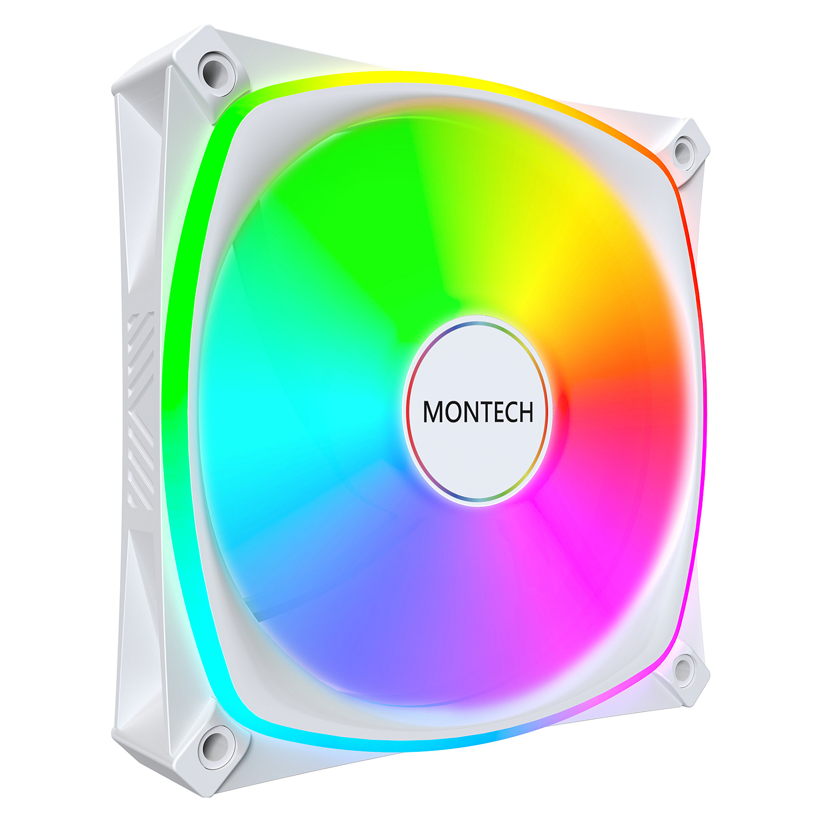 Ftohës për Kasë Montech RX120 PRO / 120mm / 600-1600 RPM / ARGB / PWM / Reverse – Bardhë