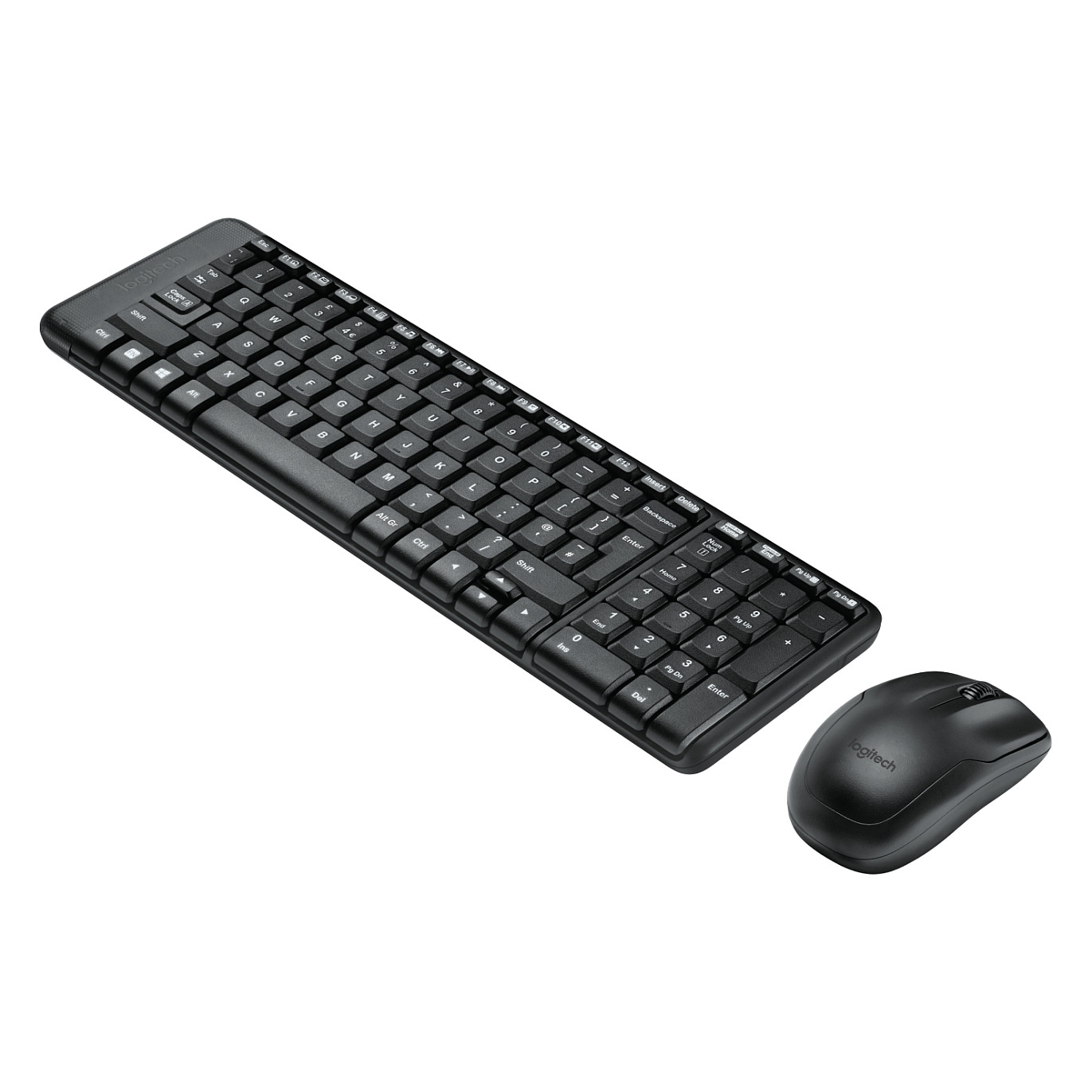 Logitech MK220 – Combo Tastierë & Maus pa Kabllo, Wireless 2.4GHz, US International QWERTY, 1000 DPI, USB Receiver – Zezë