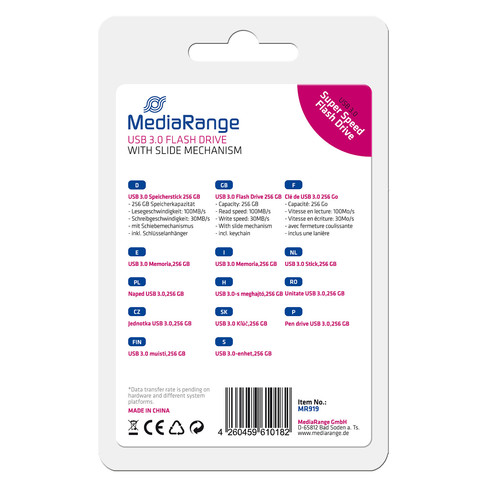 USB STICK 256GB MEDIARANGE, USB 3.0 thumbnail 6