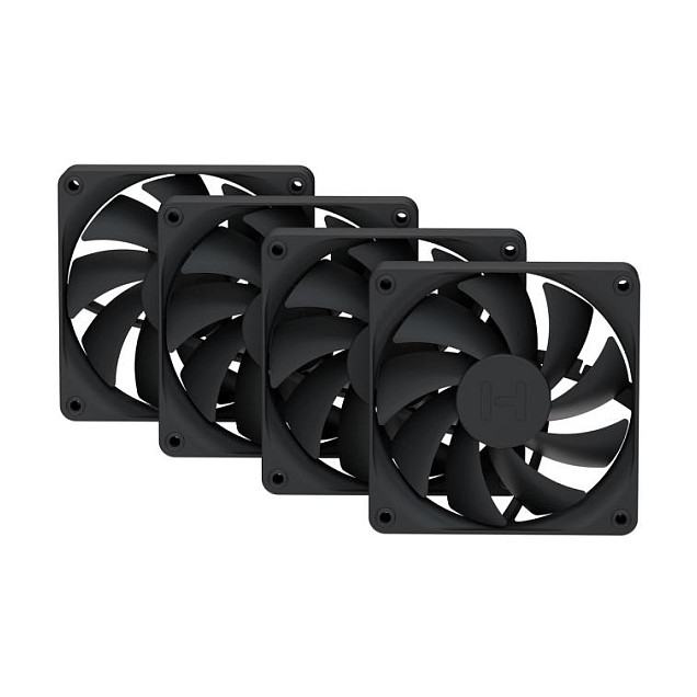 Ftohës për Kasë HYTE Flow FA12 / 120mm / 1500 RPM / PWM / 4-Pack – Zezë