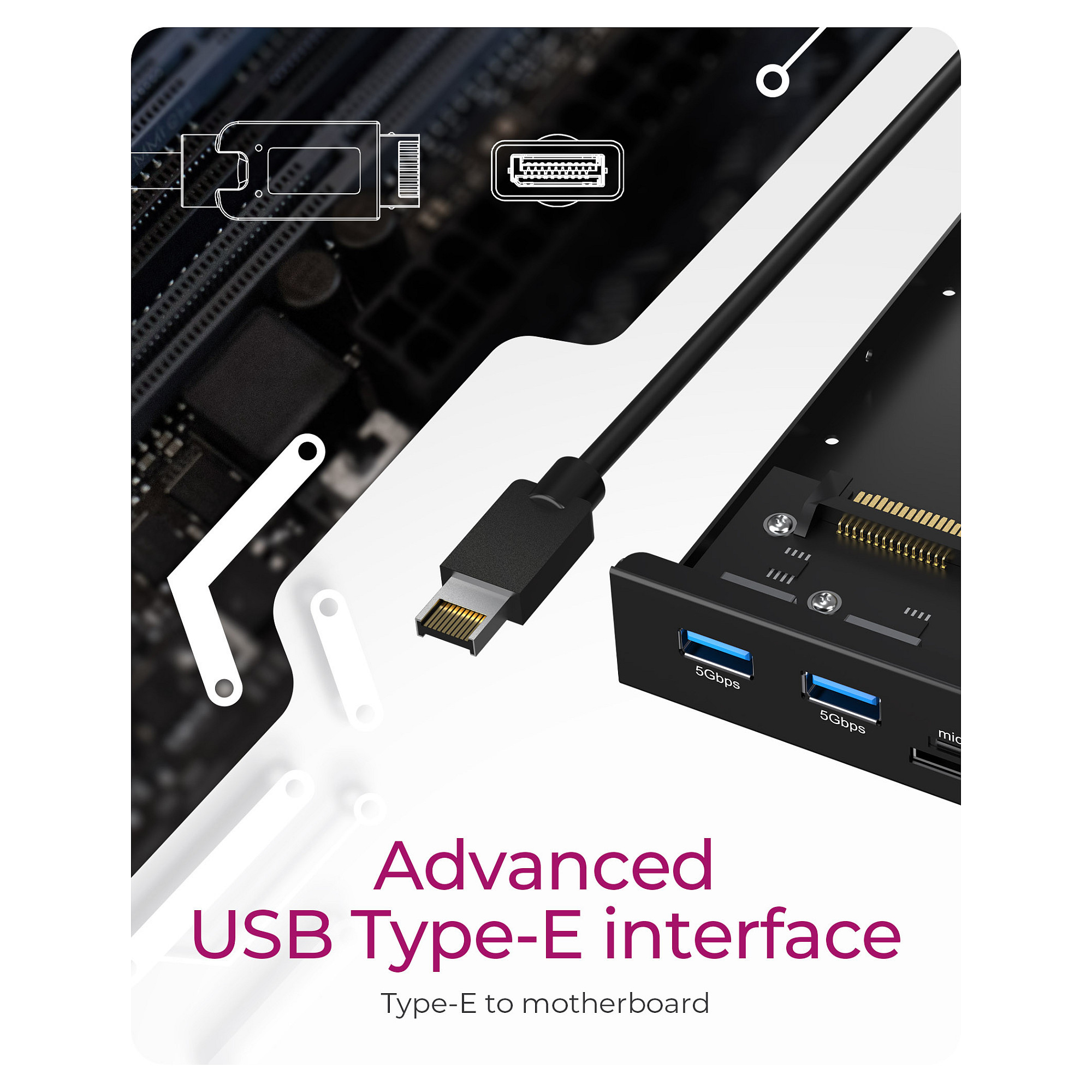 Hub ICY BOX IB-HUB1419-i3, 2x USB-A, 2x USB-C, SD, microSD, 20Gbps, 3.5" - Zezë 2