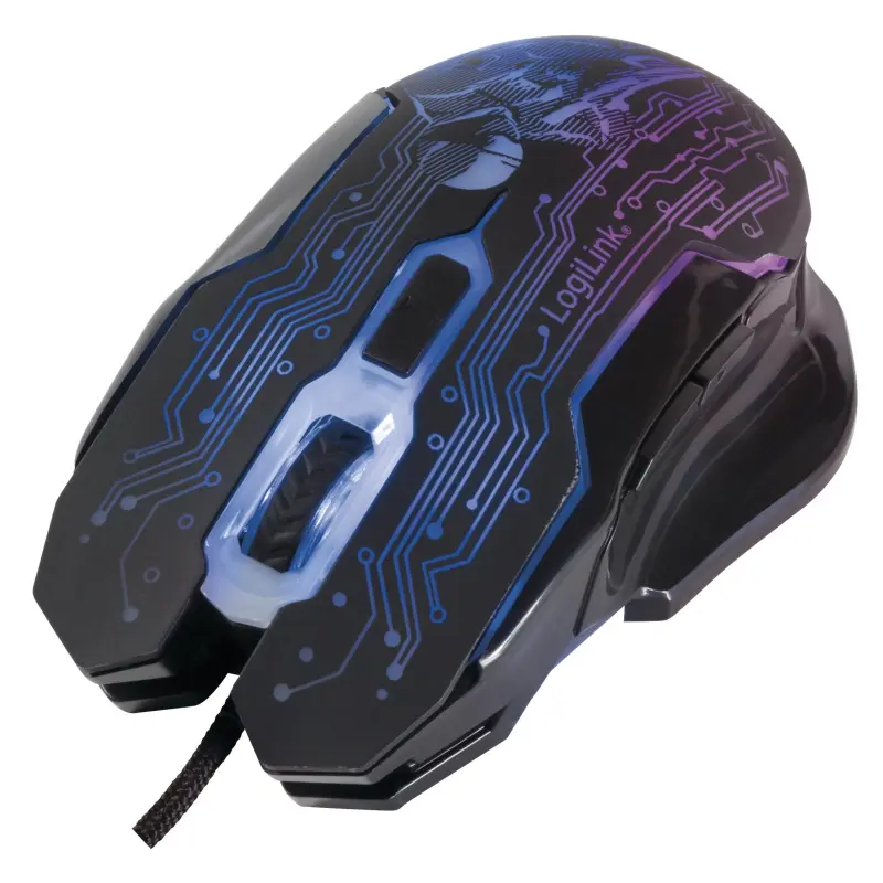 Maus Gaming LogiLink ID0137 / USB / Optik / 2400 DPI / 6 Butona / LED - Zezë/Blu 2