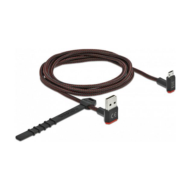 Kabllo USB DeLOCK 85268, USB 2.0 Type-A mashkull EASY-USB në Micro-B mashkull EASY-USB, konektorë të kthyeshëm dhe të kënduar lart/poshtë, 2 m - Zezë 2
