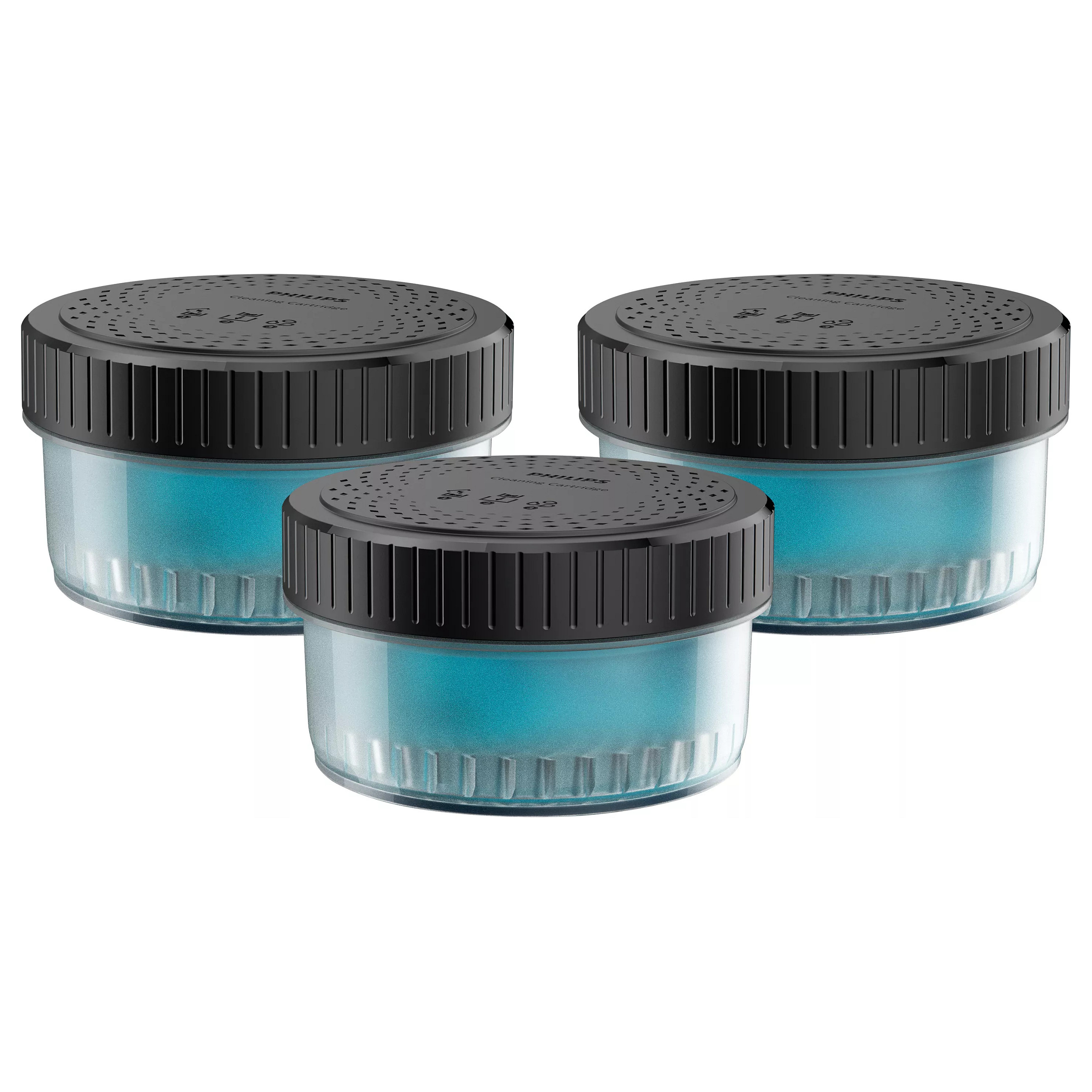 Lëng pastrues për rroje elektrike Philips Quick Clean Pod CC13/50 / 160 ml / Pa Alkool / 3 Copë - Blu/Zezë 3