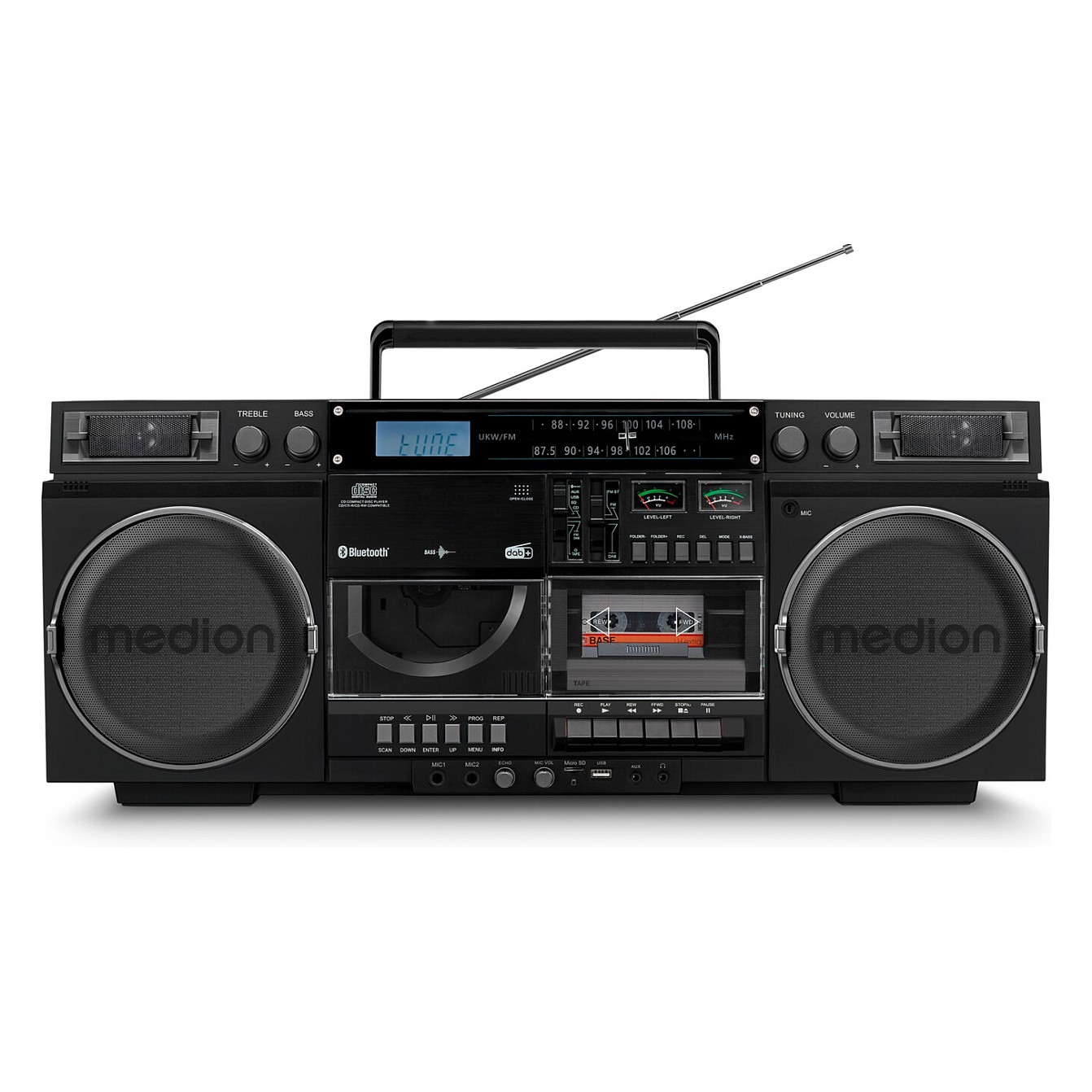 Altoparlant Medion LIFE P66538, 20W RMS, Bluetooth 5.3, DAB+, FM, CD, USB, microSD - Zezë