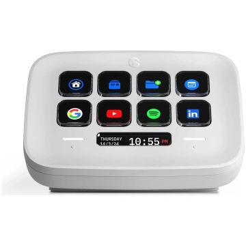 Kontrollues i shkurtoreve Elgato Stream Deck Neo, 8 taste LCD të personalizueshme, 2 pika prekëse, USB-C - Bardhë