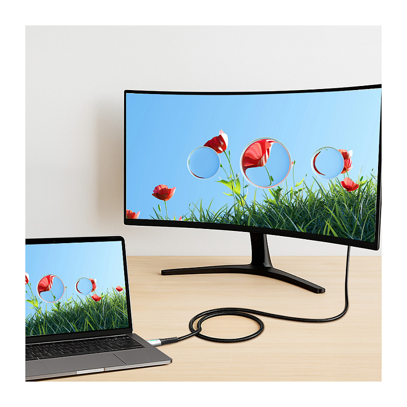 Kabllo USB LogiLink CU0432, USB 3.2 Gen 2x2, USB-C në USB-C, 20 Gbps, 100 W, 4K, LED, 1 m - Zezë 3