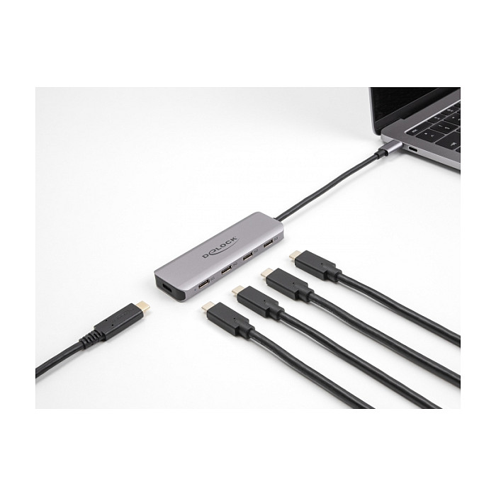 Hub USB DeLOCK 64238 / USB 5 Gbit/s / 4x USB-C / 0.15 m - Gri 2