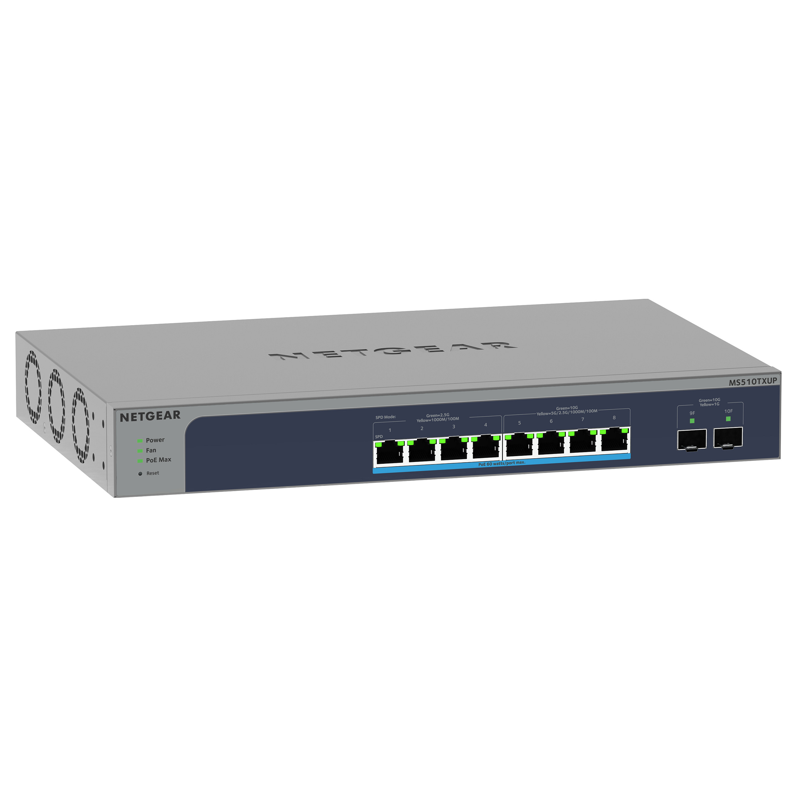 NETGEAR MS510TXUP-100EUS 8-Port Multi-Gigabit Smart Managed Switch with PoE++ and 2x 10G SFP+ Uplink | 295W Ultra60 Enterprise Network Switch thumbnail 3