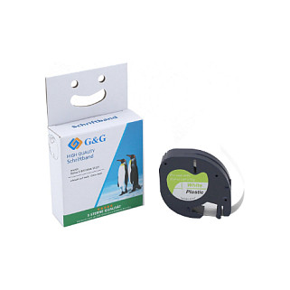 Shirit për Printer G&G 14972 / Kompatibil me DYMO S0721660 / 91221 / 12 mm × 4 m / Bardhë 2