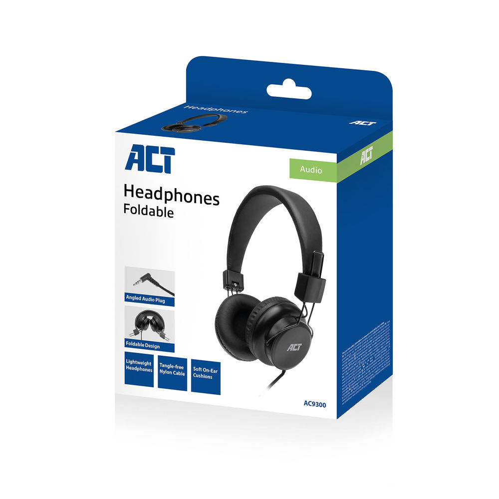 Kufje me Kabllo ACT AC9300, On-Ear, Stereo, 3.5mm, 40mm, Kabllo 1.5m - Zezë 5